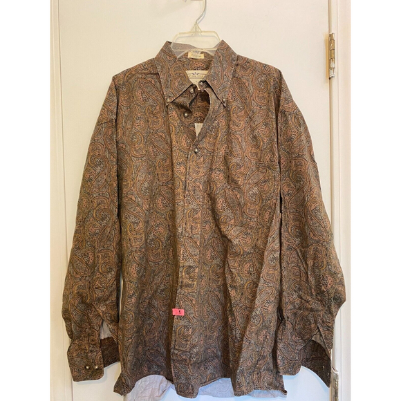 Other - Natural Issue Men's 80's Vintage Paisley Pattern thick material brown tan M size